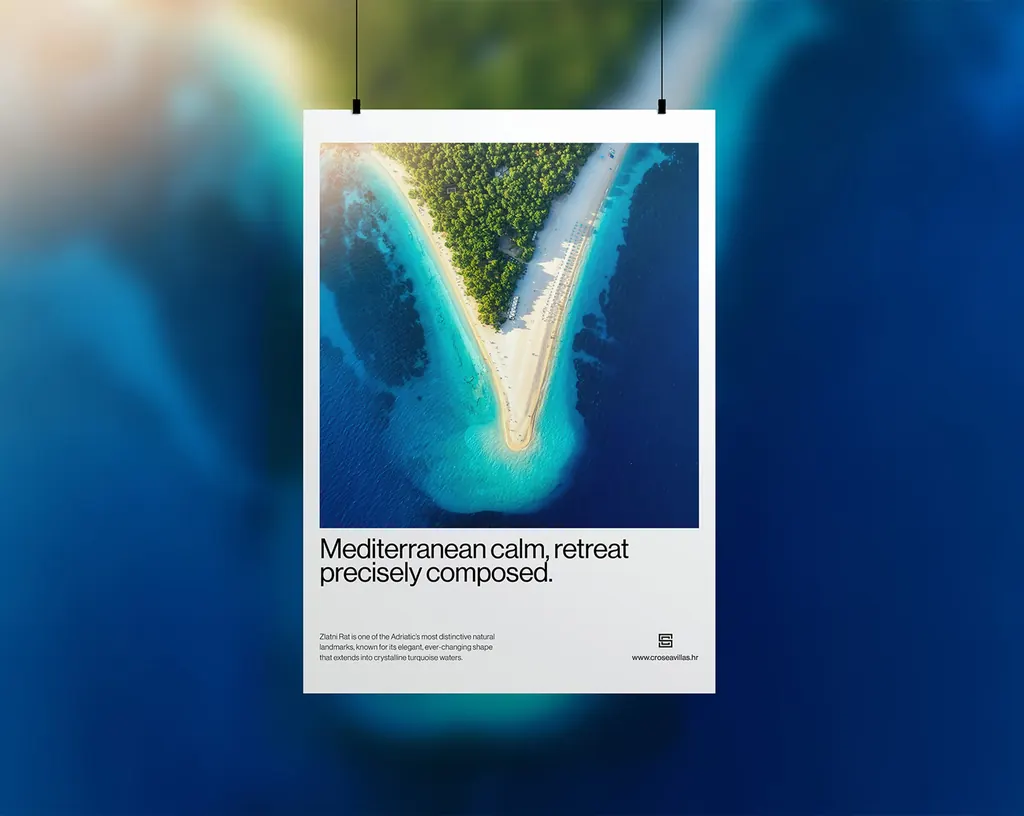 Cro Sea Villas visual identity β poster and print design Adriatic villa branding