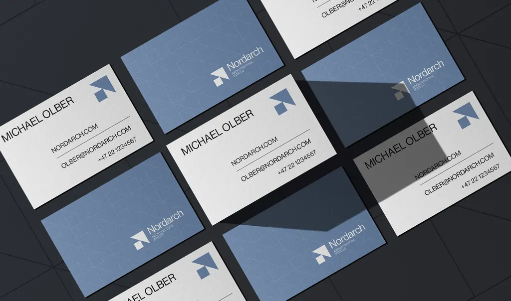 Nordarch Studio brand identity โ full stationery set and collateral design Nordic architecture
