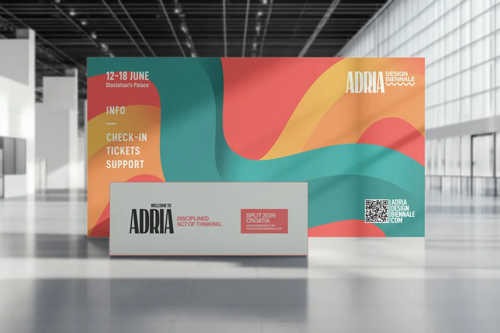 Adria Design Biennale brand identity — collateral and print materials design system