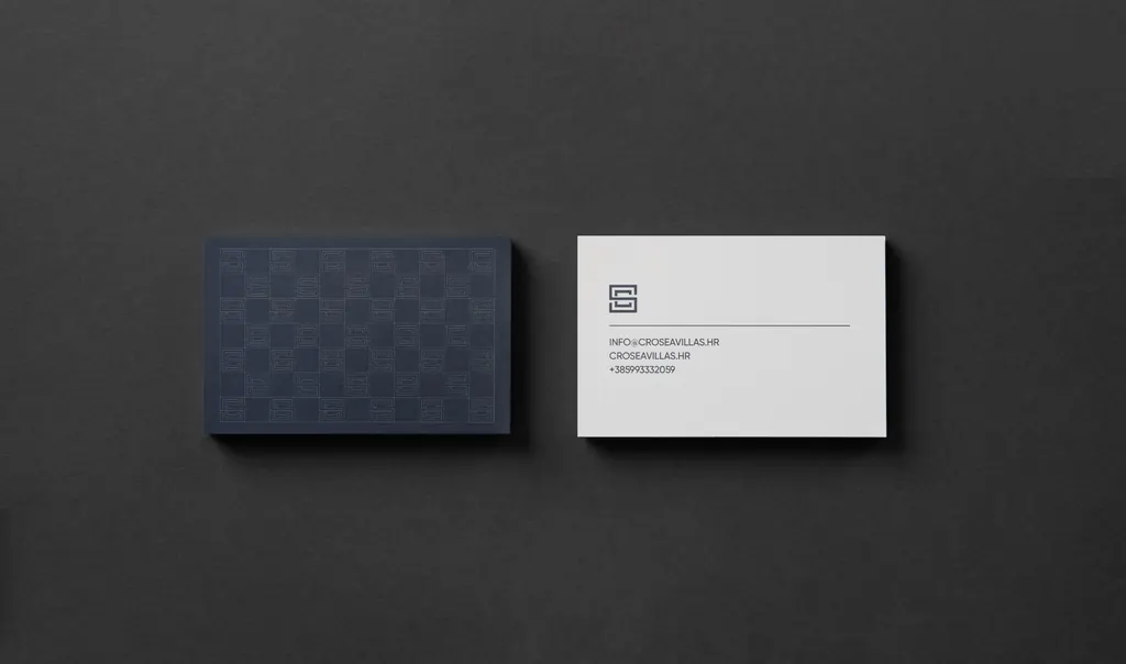 Cro Sea Villas stationery design β business card and print materials brand identity
